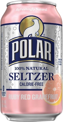 Polar® Ruby Red Grapefruit Seltzer, 12 oz. cans, 24 cans