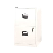 Bisley 2 Drawer Vertical File, White, Letter, 17W (FILE2-WH)