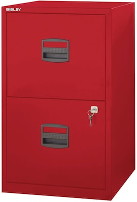 Bisley 2-Drawer Vertical File, Red, Letter, 17W (FILE2-RD)