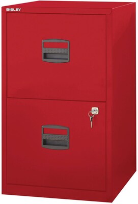 Bisley 2-Drawer Vertical File, Red, Letter, 17W (FILE2-RD)