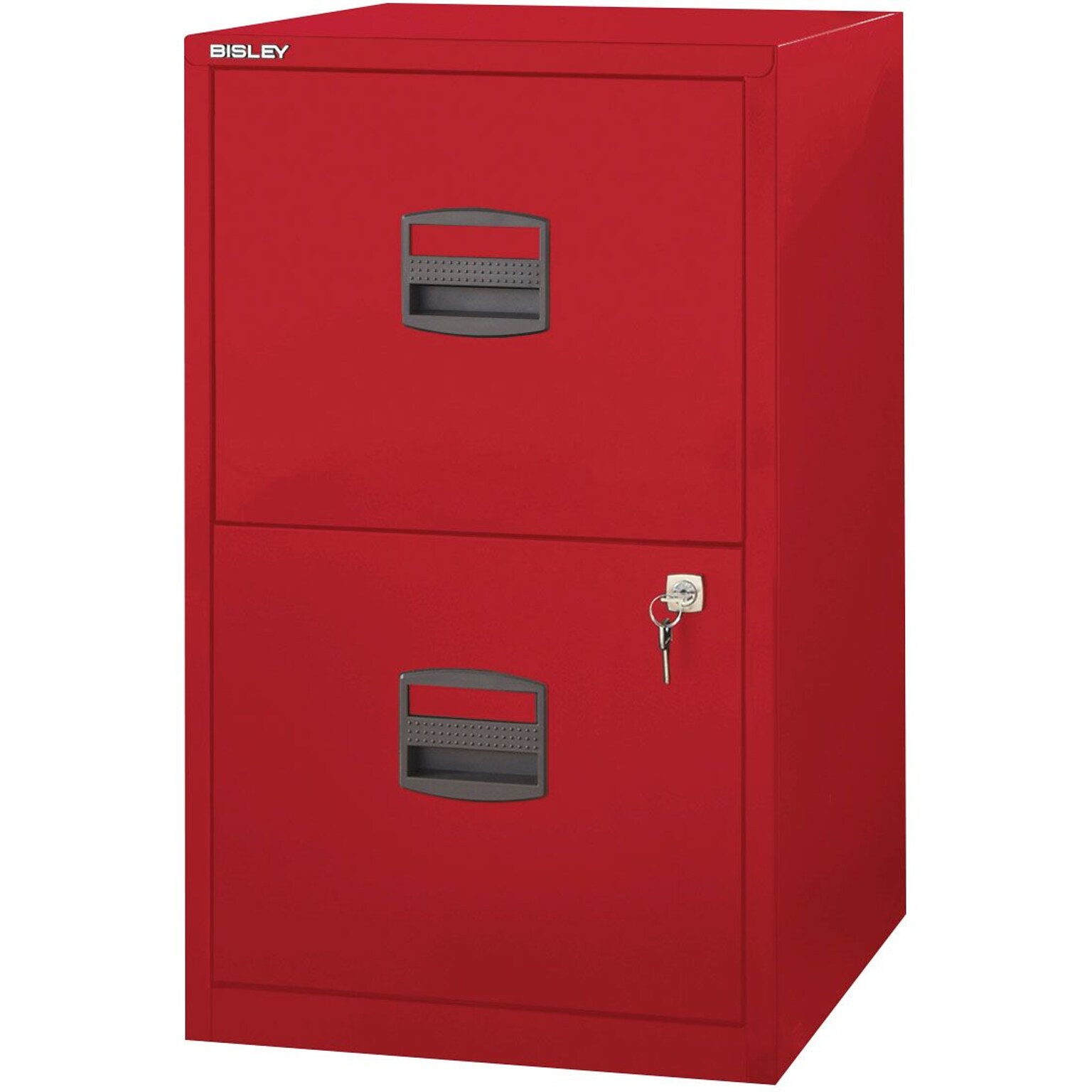 Bisley 2-Drawer Vertical File, Red, Letter, 17W (FILE2-RD)