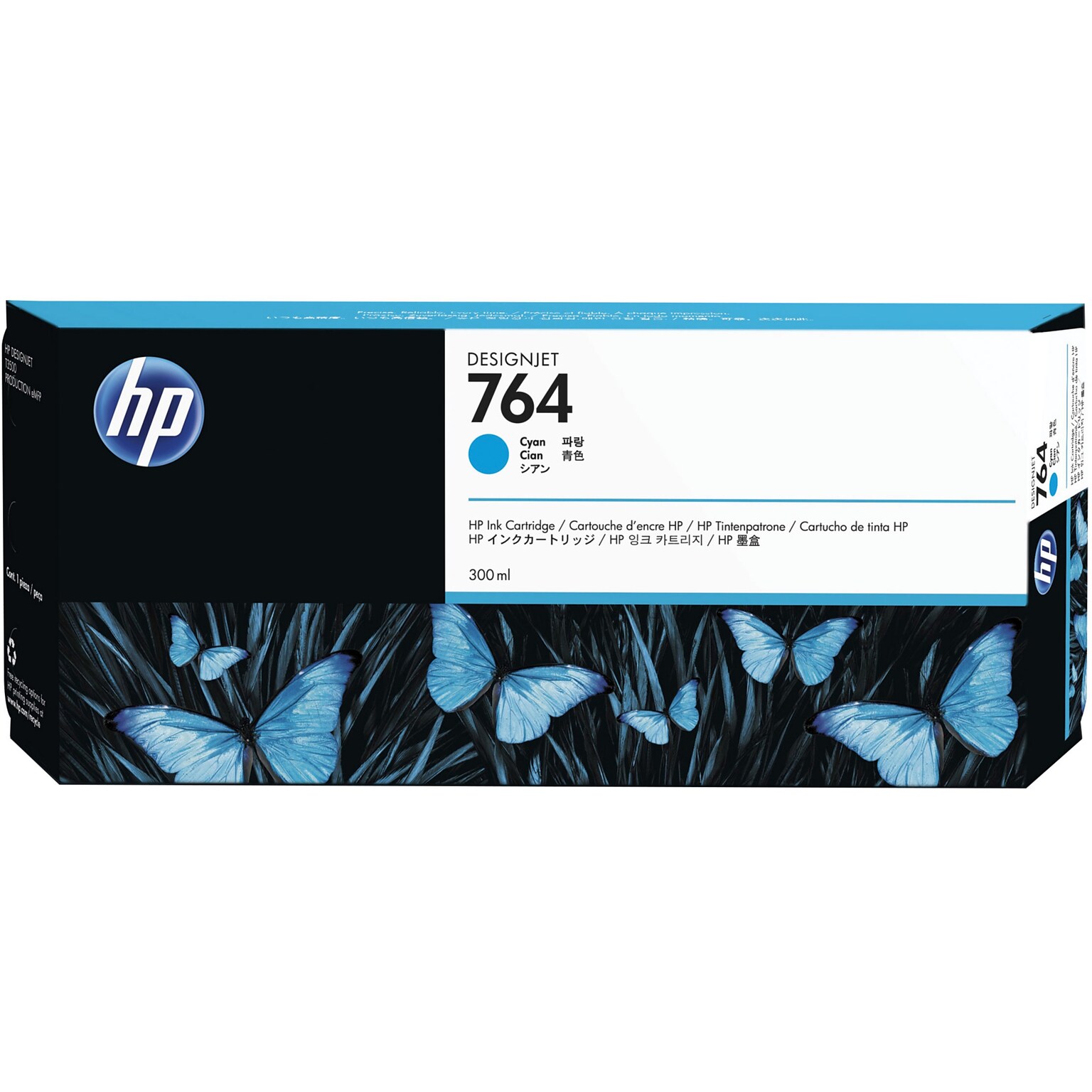 HP 764 Cyan Standard Yield Ink Cartridge (C1Q13A)