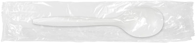 Berkley Square Individually Wrapped Plastic Soup Spoon, Medium-Weight, White, 1,000/Pack (1104000)