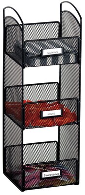 Safco® Onyx Hospitality Organizer Tower, 3 Compartments, Black (3290BL)