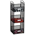 Safco® Onyx Hospitality Organizer Tower, 3 Compartments, Black (3290BL)