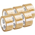 Quill Brand® Medium-Duty Natural Rubber Packing Tape; 2.3 Mil, 2 x 110 yds., Clear, 6/Pack, (C600)