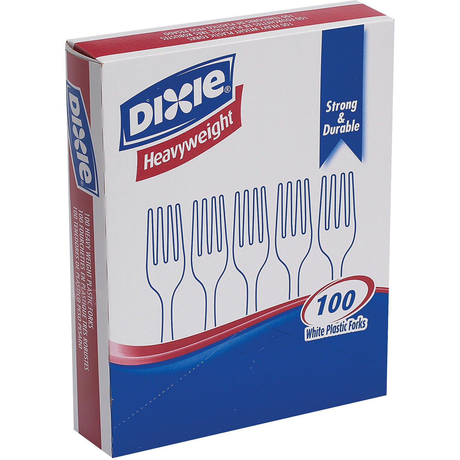 Dixie Plastic Forks, Heavy-Weight, White, 100/Box (KH207)