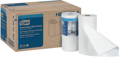 Tork Jumbo Perforated Paper Towel Roll, White, 210 Sheets/Roll, 12 Rolls/Carton (HB1995A)