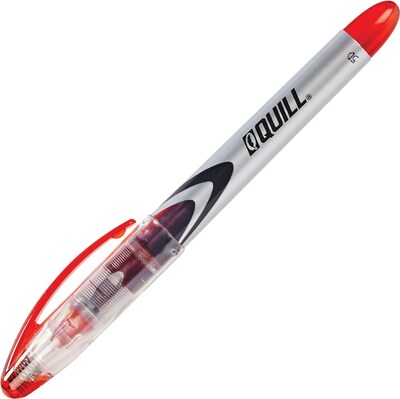 Quill Brand® Rollerball Pens, Fine Point, Red, Dozen (32185-QL)