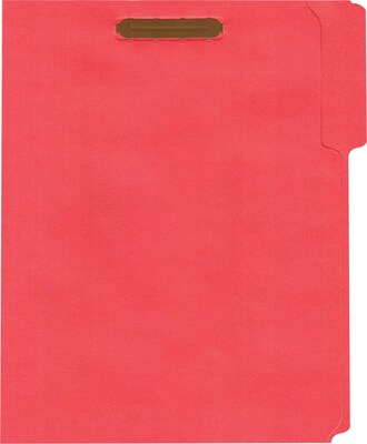 Quill Brand®  1/3-Cut Assorted 2-Fastener Folders, Letter, Red, 50/Box (7354RD)