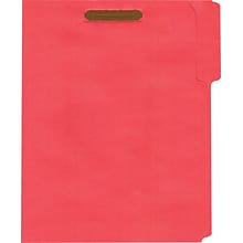 Quill Brand®  1/3-Cut Assorted 2-Fastener Folders, Letter, Red, 50/Box (7354RD)
