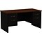 Quill Brand® Modular Double Pedestal Desk, Black/Walnut, 30x60