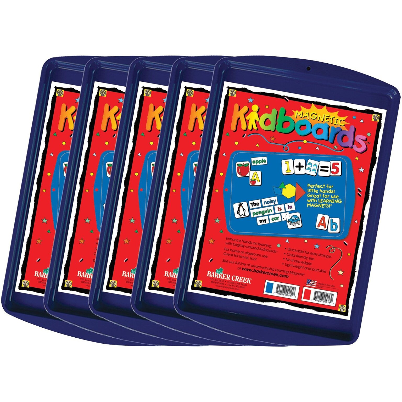 Barker Creek Learning Magnets Blue Kidboard, 5/Pack (LM2911-05)
