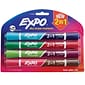 Expo 2-in-1 Dry Erase Markers, Chisel Tip, Assorted, 4/Pack (1944656)