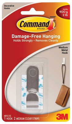 Command™ Modern Metal Medium Hook, 1/Pack