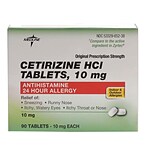 Medline Cetirizine Allergy Tablets (Compare to Zyrtec®), 10 mg, 90 Tablets/Bottle (OTC6817N)