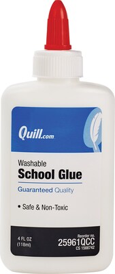 Quill Brand Washable School Glue, 4 oz., White (25961-QCC)