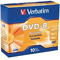Verbatim 95099 4.7 GB DVD-R Slim Jewel Case; 10/Pack