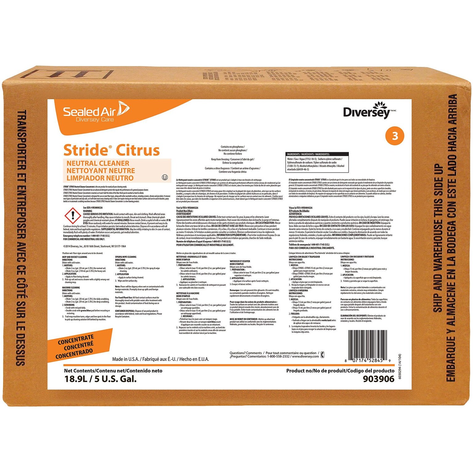 Stride All-Purpose Cleaner, 640 oz., Citrus (903906)