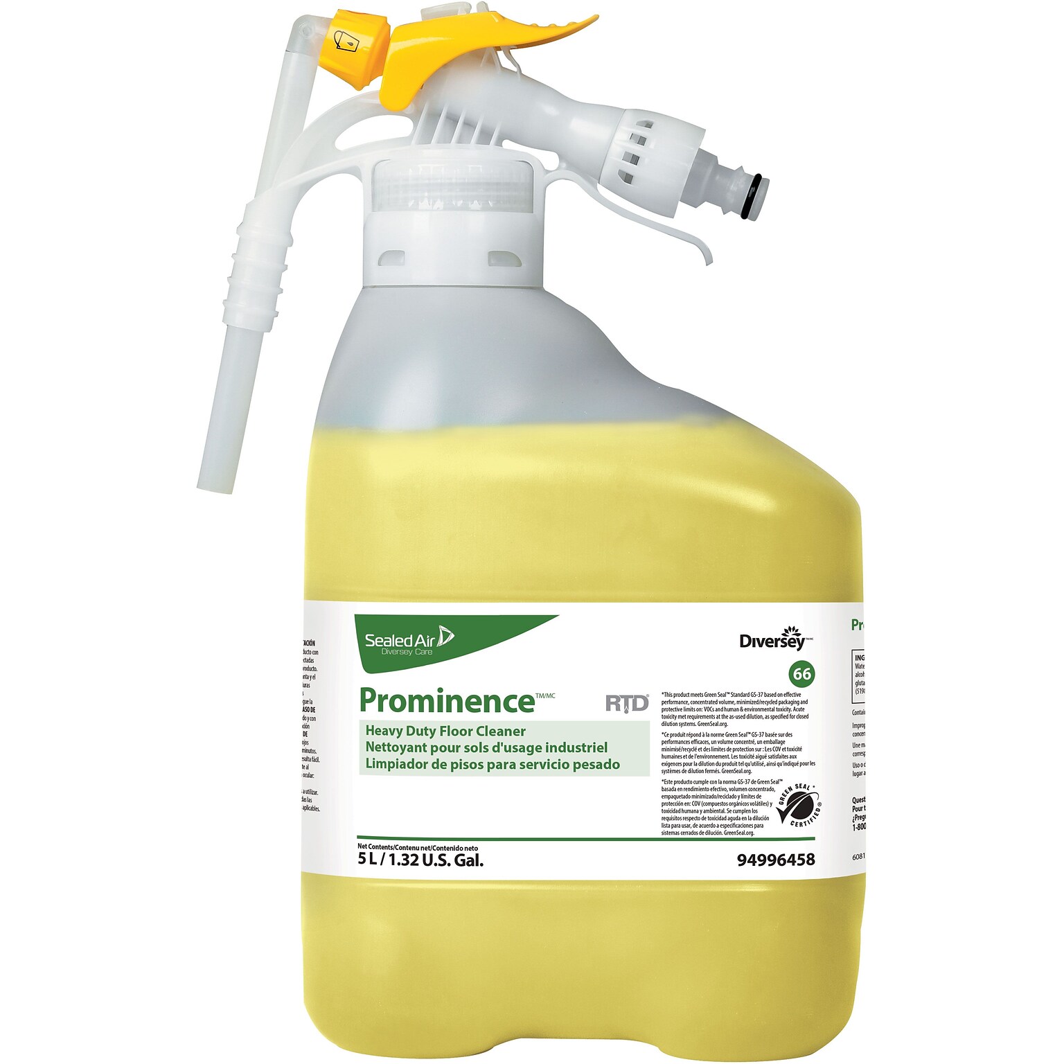 Prominence 66 Hard Floor Cleaner for Diversey RTD, Citrus Scent, 168.96oz. (94996458)