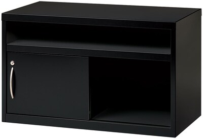 Quill Brand® Low Credenza with Sliding Door, Black, 36"W