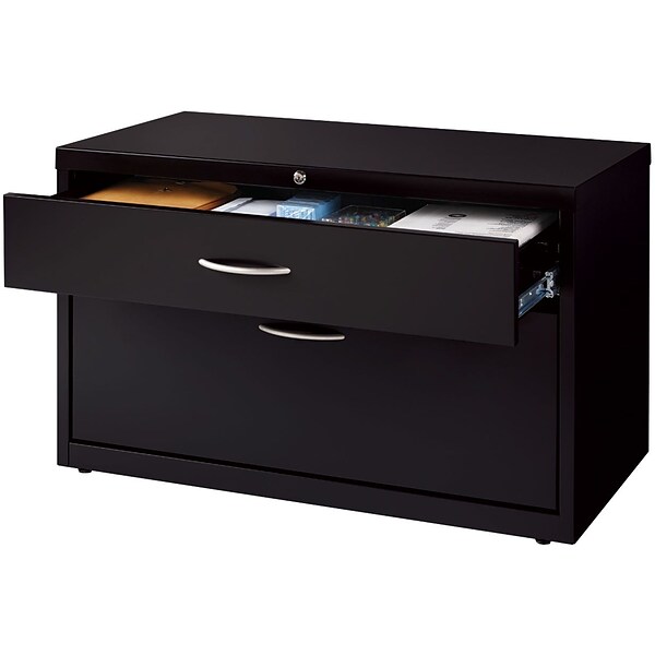 Quill Brand® 36 Low Credenza Lateral File, Box/File, Black (UN28461)