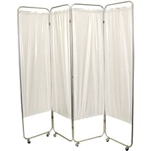 Standard 3-Panel Vinyl Privacy Screen with Casters