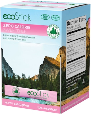 ecoStick Saccharin Pink Sweetener, 200/Box (83745)