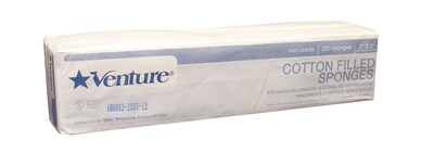 TIDI® Venture™ Nonsterile 8-Ply Gauze Sponges with Cotton Filler, 2 x 2, 5000/CT