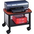 Safco Impromptu Mixed Materials Mobile Printer Stand with Lockable Wheels, Black/Cherry (1862BL)