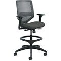 HON® Solve Seating ReActiv Task Stool, 5-star Base, Black, 20.13 Seat W, 29.8 W x 28.8 D x 52.9 H