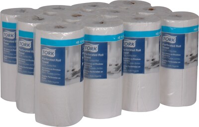 Tork Jumbo Perforated Paper Towel Roll, White, 210 Sheets/Roll, 12 Rolls/Carton (HB1995A)