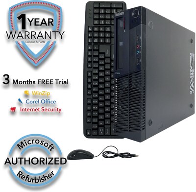 Lenovo ThinkCentre M91 Refurbished Desktop Computer, Intel i5 3.1GHz, 4GB RAM, 250GB HD