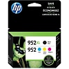HP 952XL/952 Black High Yield and Cyan/Magenta/Yellow Standard Yield Ink Cartridge, 4/Pack (N9K28AN#