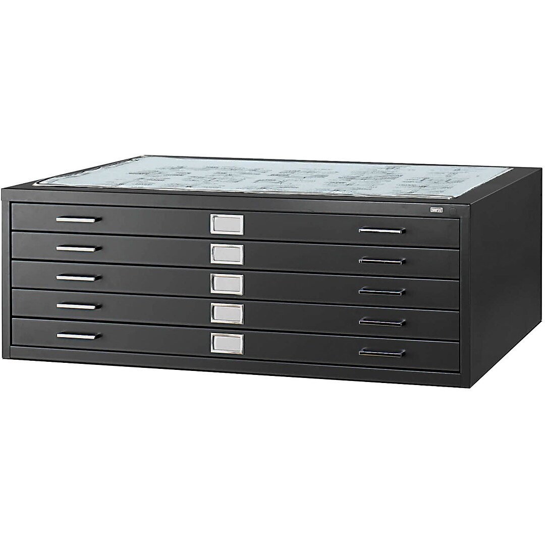Safco 5 Drawer Steel Flat File Flat File Cabinet 30 X 42 Documents Quill Com