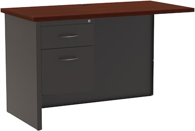 Quill Brand® Modular Desk Left Return, Charcoal/Mahogany, 24Wx48D