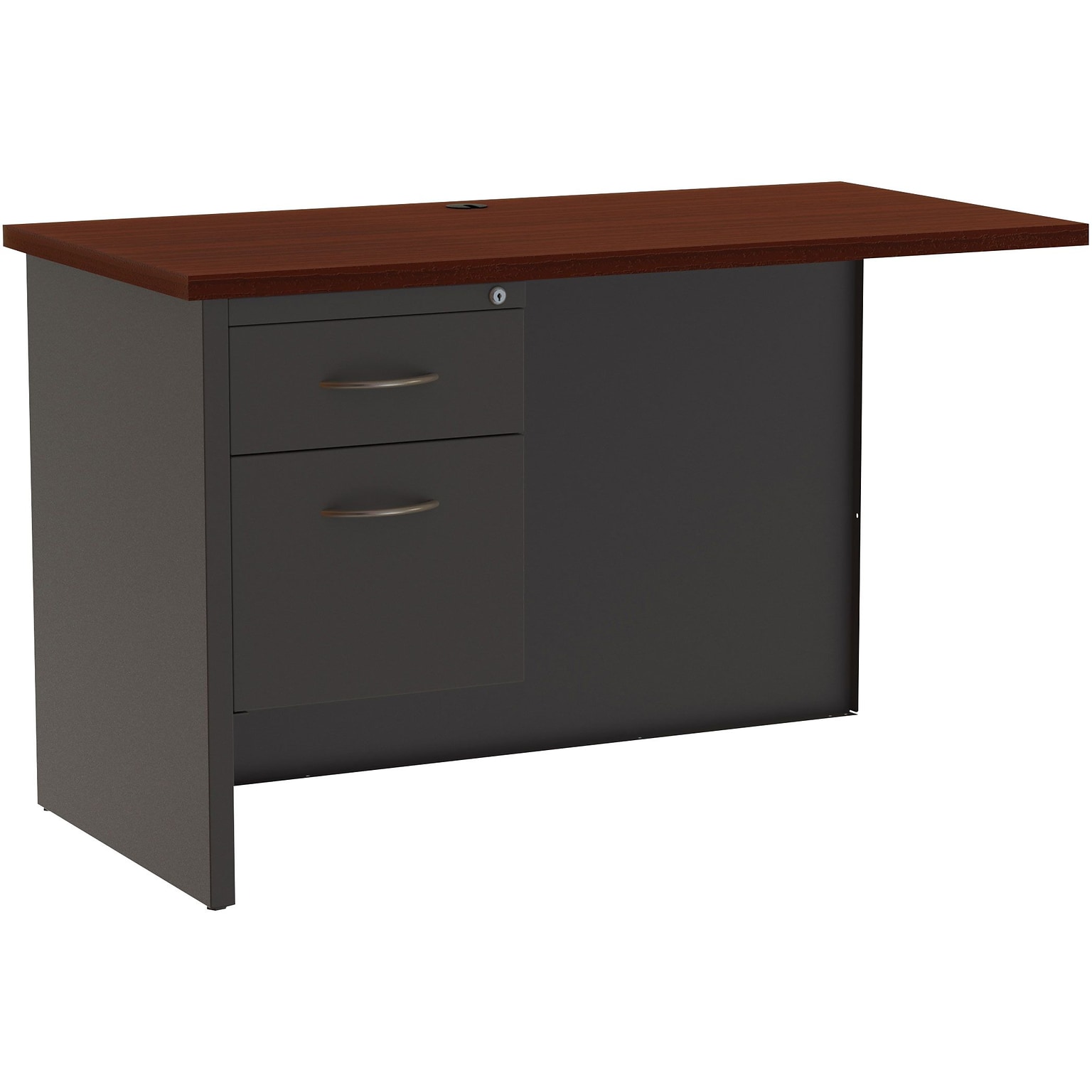 Quill Brand® Modular Desk Left Return, Charcoal/Mahogany, 24Wx48D
