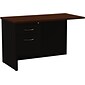 Quill Brand® Modular Desk Left Return, Black/Walnut, 24"Wx48"D