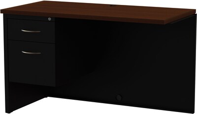 Quill Brand® Modular Desk Left Return, Black/Walnut, 24Wx48D