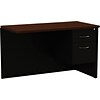 Quill Brand® Modular Desk Right Return, Black/Walnut, 24Wx48D