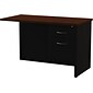 Quill Brand® Modular Desk Right Return, Black/Walnut, 24"Wx48"D
