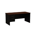 Quill Brand® 66 Modular Left Single Pedestal Desk, Black/Walnut (UN28449)