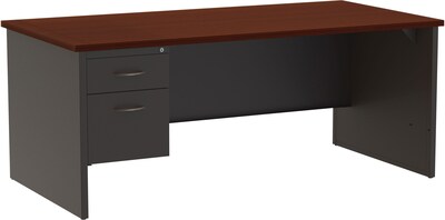 Quill Brand® Modular Left-Pedestal Desk, 72W x 36D, Mahogany (LLR79150)