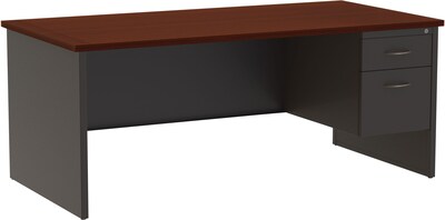 Quill Brand® Modular Right Pedestal Desk, 72W x 36D x 29.5H, Mahogany (LLR79144)