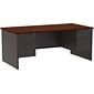 Quill Brand® 72" Modular Double Pedestal Desk, Charcoal/Mahogany (UN28422)