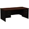 Quill Brand® Modular Double Pedestal Desk, Black/Walnut, 36x72