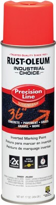 Rust-Oleum® Industrial Choice Precision-Line Inverted Marking Paint, Fluorescent Red-Orange