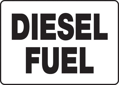 Accuform Signs® Safety Sign, DIESEL FUEL, 10 x 14, Adhesive Vinyl, Each