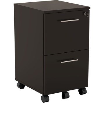 Safco Medina 2-Drawer Mobile Vertical File Cabinet, Letter Size, Lockable, 26.75H x 15.5W x 18D, Mocha (MNFFLDC)