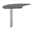 Safco Medina™ Left Hand Curved Desk Extension, Gray Steel, 29 1/2H x 47W x 28D
